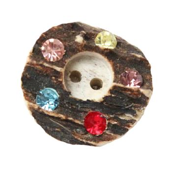 Trachtenknopf Hirschhorn bunt SALE 50%